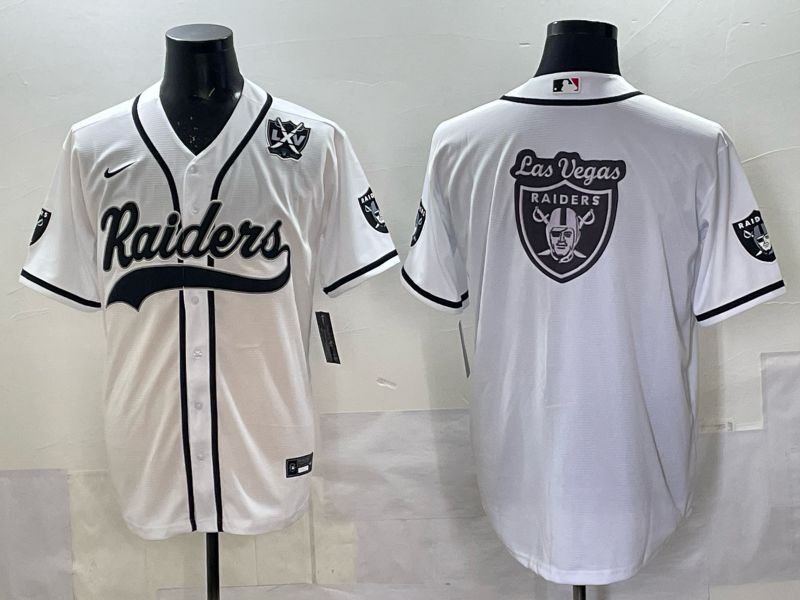 Men 2025 Nike Oakland Raiders Blank White Joint Name  Limited NFL Jersey style 059->oakland raiders->NFL Jersey